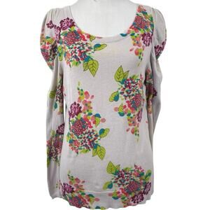 Moth Anthropologie Cashmere Sweater Casual Long Sleeve Floral Women Size M